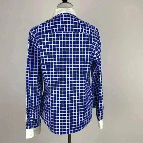 Tommy Hilfiger top size L Blue white window pane - Picture 5 of 10